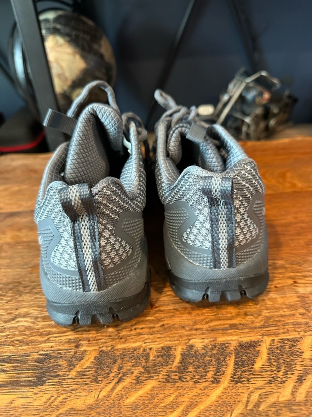 Woman's Knit Athletic Sneakers in Charcoal Gray - Picture 4 of 8